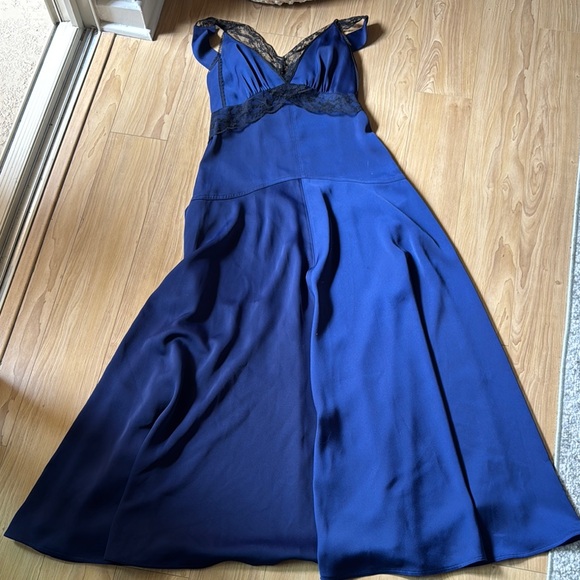 Satin And Lace Full-Length Slip Dress